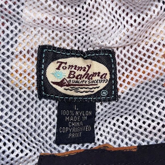 Tommy Bahama Nylon Hawaiian Print Pocket Swim Trunks Board Shorts Size Large - Picture 5 of 6